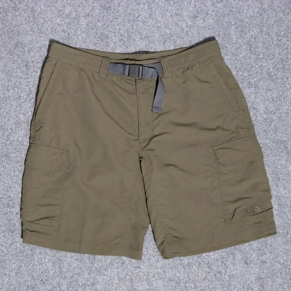 The North Face Paramount II Green Nylon Belted Cargo Shorts Men's 34 Outdoors